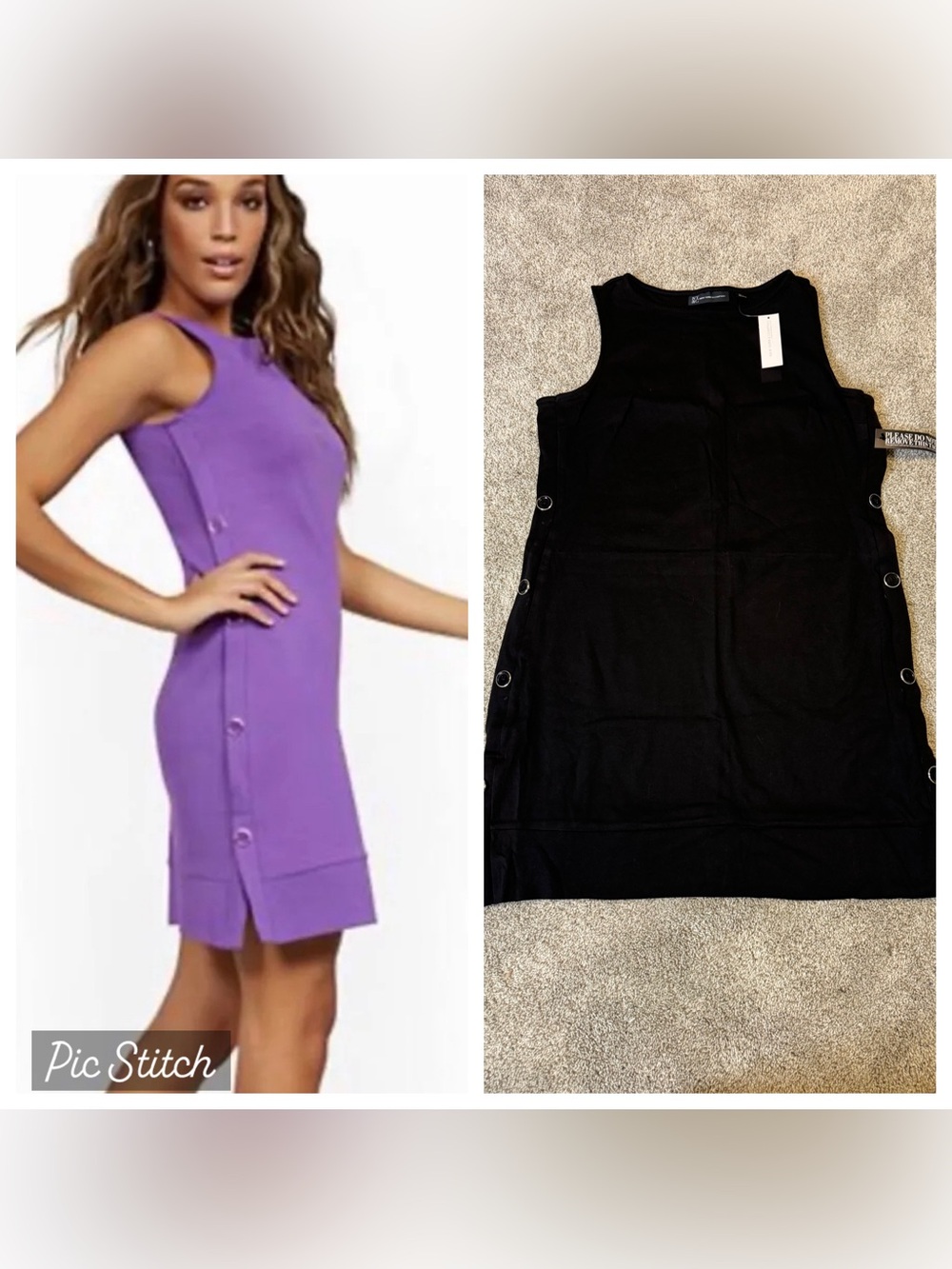 NWT NY&CO Sleeveless Button-Detail Shift Dress - Black